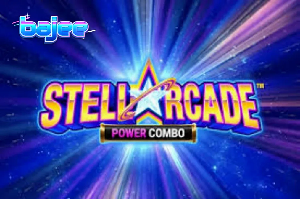 Stellarcade Power Combo slot game interface showing neon space theme